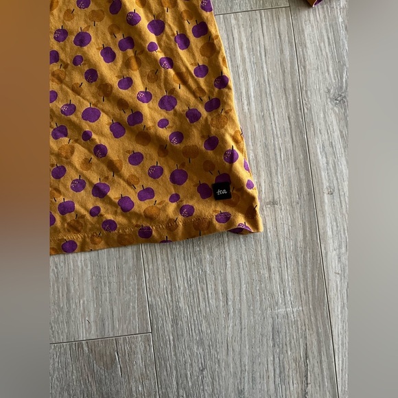 Tea Collection Girls Apple/Plum Polka Dot Dress Yellow Collared Long Sleeves - 7 - Picture 6 of 8